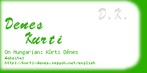 denes kurti business card