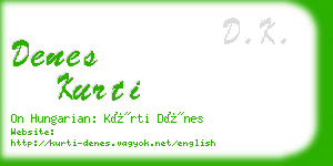 denes kurti business card